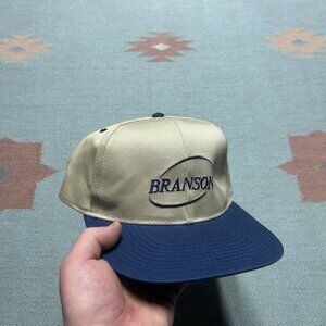 Vintage SnapBack hat cap Branson Missouri country music adjustable tan blue NWT
